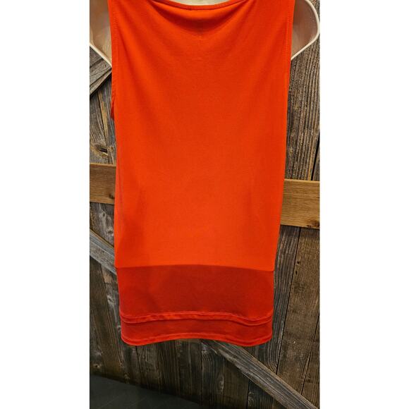 Jones NY S Orange fall summer sleevless blouse career layering causual EUC top - Picture 2 of 7